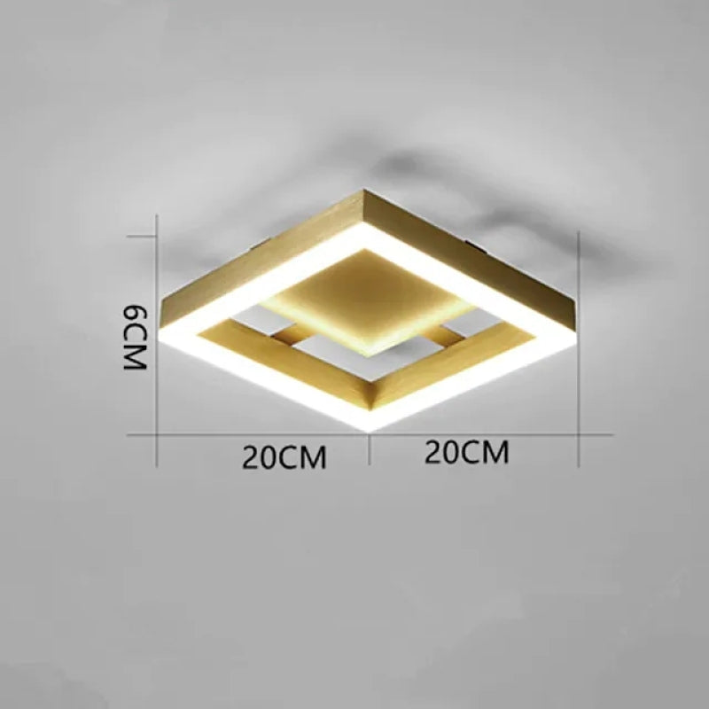 Amos Moderne LED Deckenleuchte Gold Wohn/Schlafzimmer Korridor Metall&Aluminium&Acryl