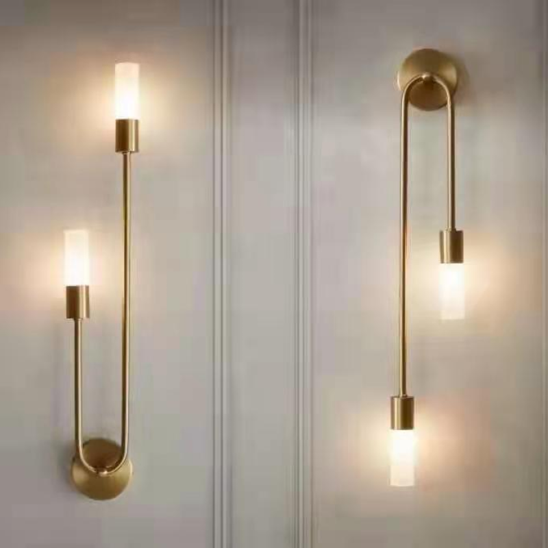 Meza Moderne LED Wandleuchte, 2 Flammig, Stick, Gold, Wohnzimmer