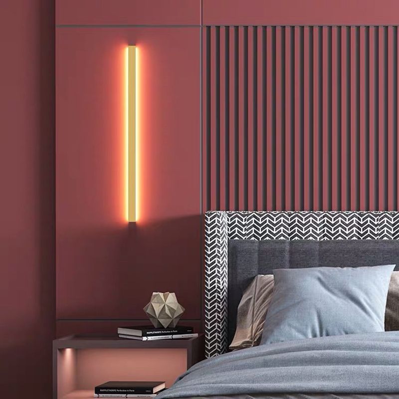 Edge Minimalistisch Linear LED Wandleuchte Gold/Schwarz/Weiß Schlafzimmer Metall&Acryl