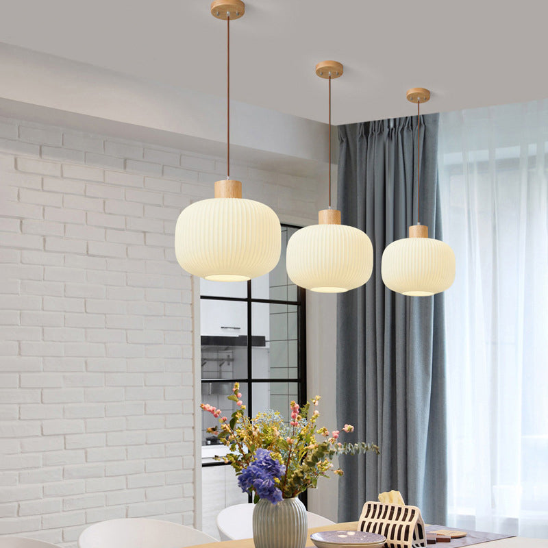 Ozawa Modern LED Pendelleuchte Weiß 2 Stile Ess/Wohnzimmer Holz/Glas