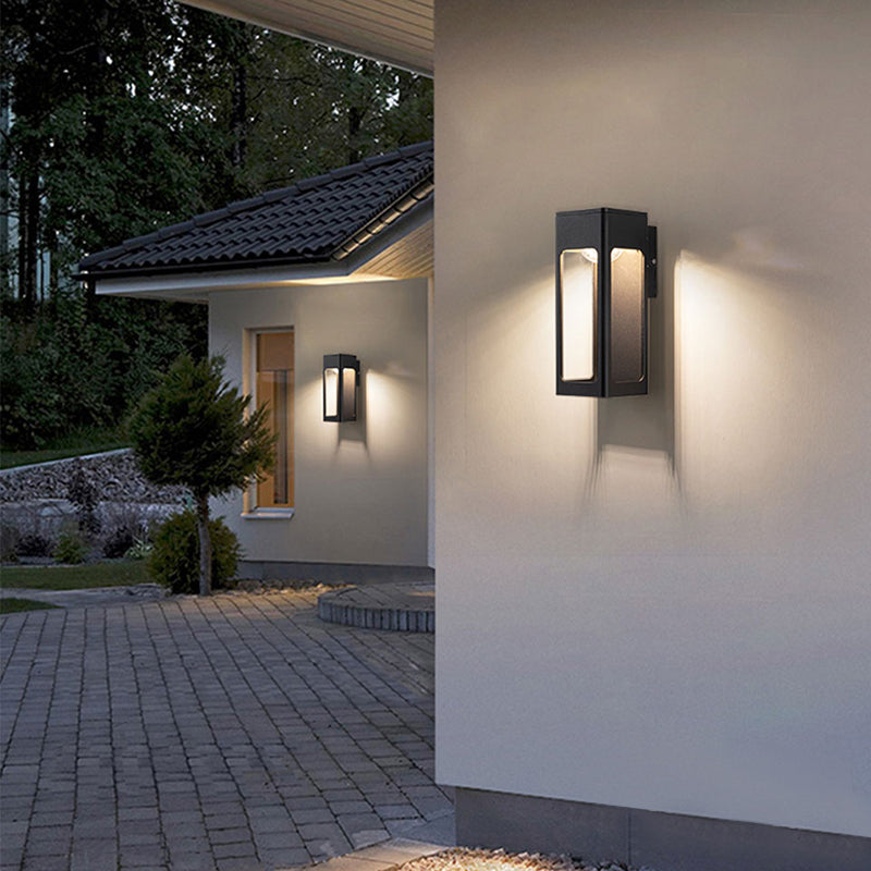 Orr Modern LED Außenwandleuchte Schwarz Außen Garten Metall