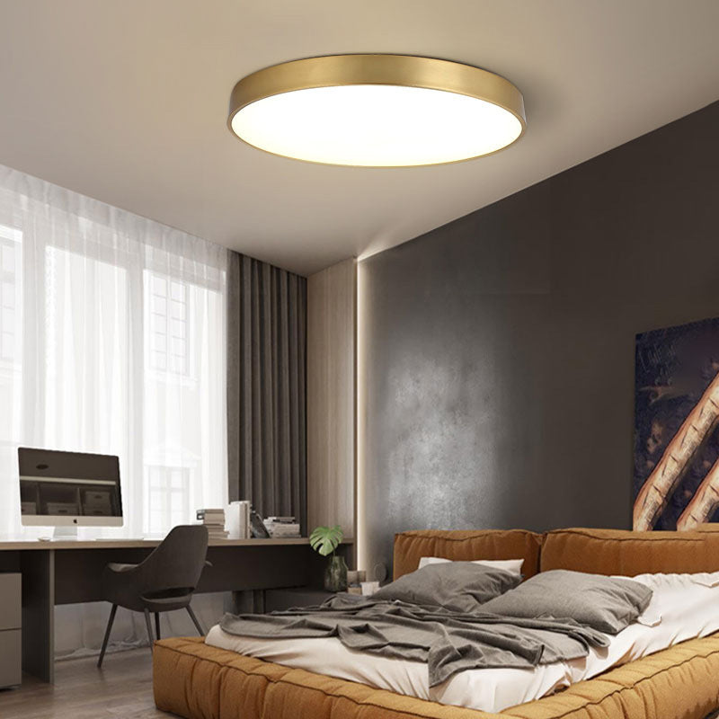 Quinn Modern Rund LED Deckenleuchte Gold Schlafzimmer/Wohnzimmer Metall