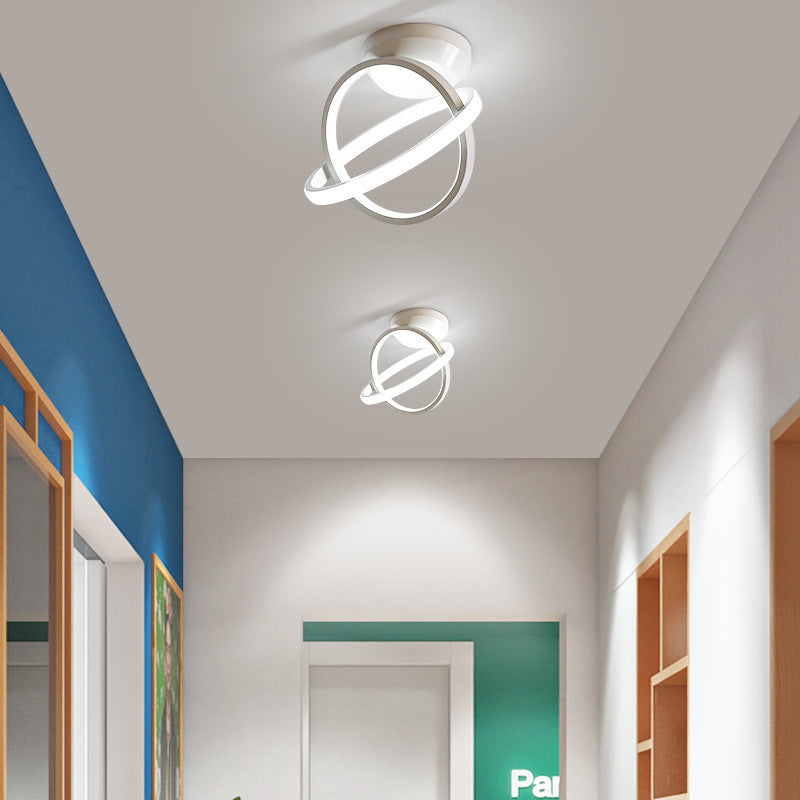 Fateh Modern LED Deckenleuchte Kugel Schwarz/Weiß Schlafzimmer Metall