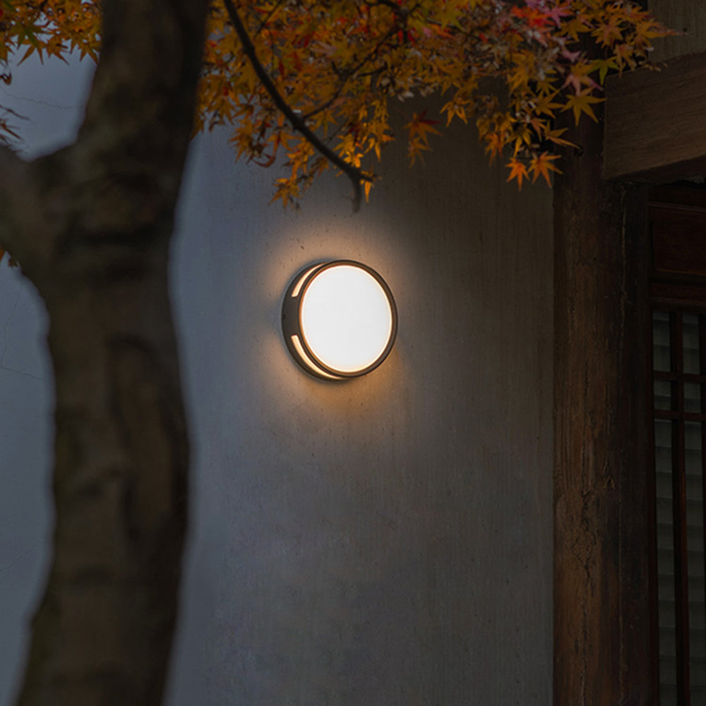 Orr Modern Runde LED Außenwandleuchte Schwarz Flur/Balkon Metall&Acryl ∅18CM