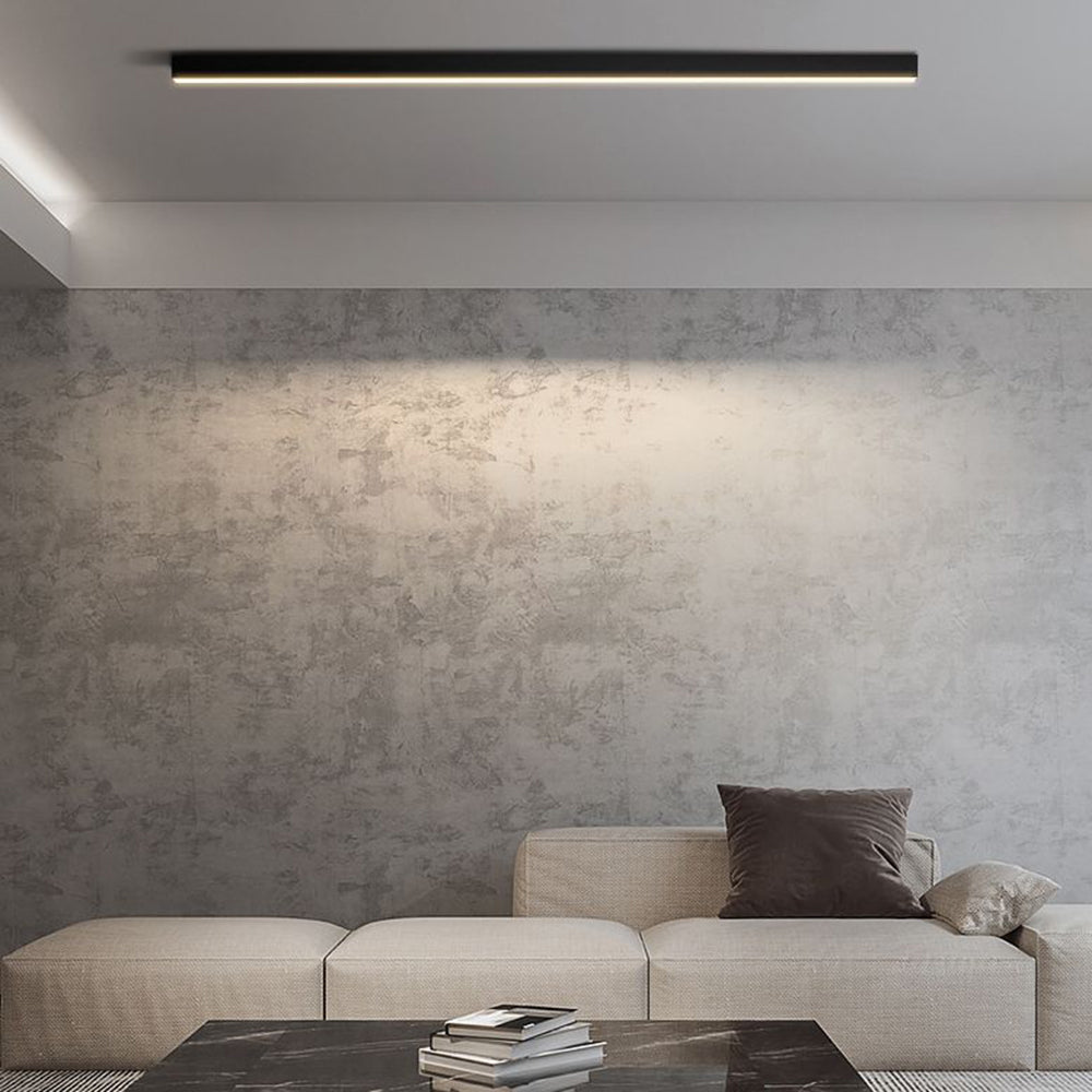 Edge Modern Linear LED Deckenleuchte Schwarz Wohnzimmer Metall
