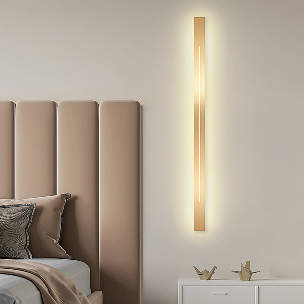 Edge Modern LED Innenwandleuchte Schwarz/Gold Metall Wohnzimmer