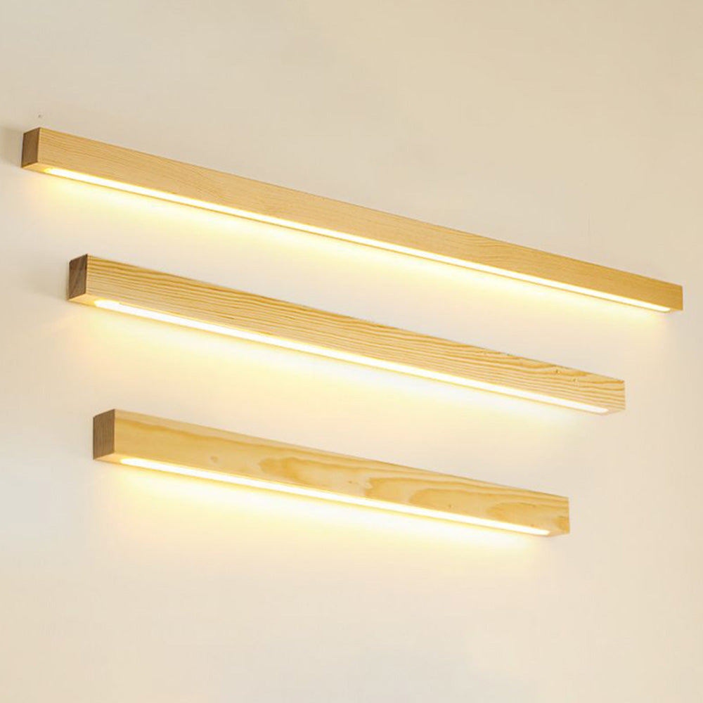 Ozawa Minimalistische LED Wandleuchte Schlafzimmer/Esszimmer Holz Dimmbar