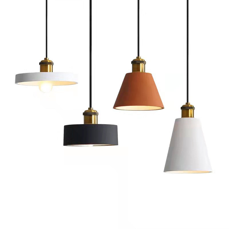 Morandi Modern Runde/Rechteckige LED Pendelleuchte Weiß/Orange/Schwarz/Grau Esstisch Metall Harz