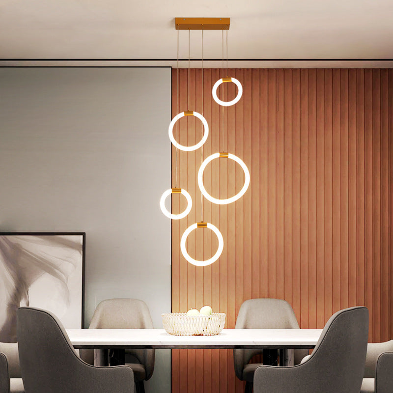 Jibril Moderne LED Pendelleuchte Wohnzimmer/Schlafzimmer Weiß/Gold