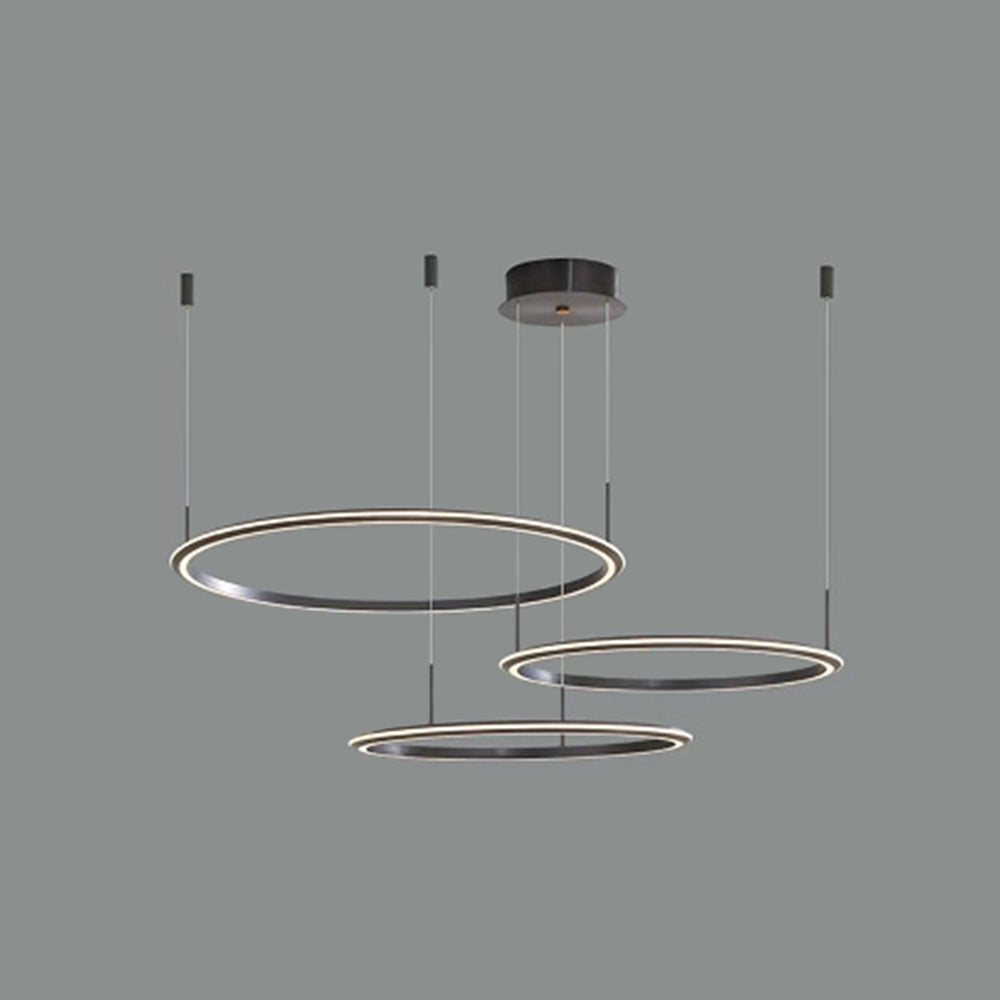 Arisha Modern LED Pendelleuchte Ring Wohnzimmer Schlafzimmer, Metall Acryl