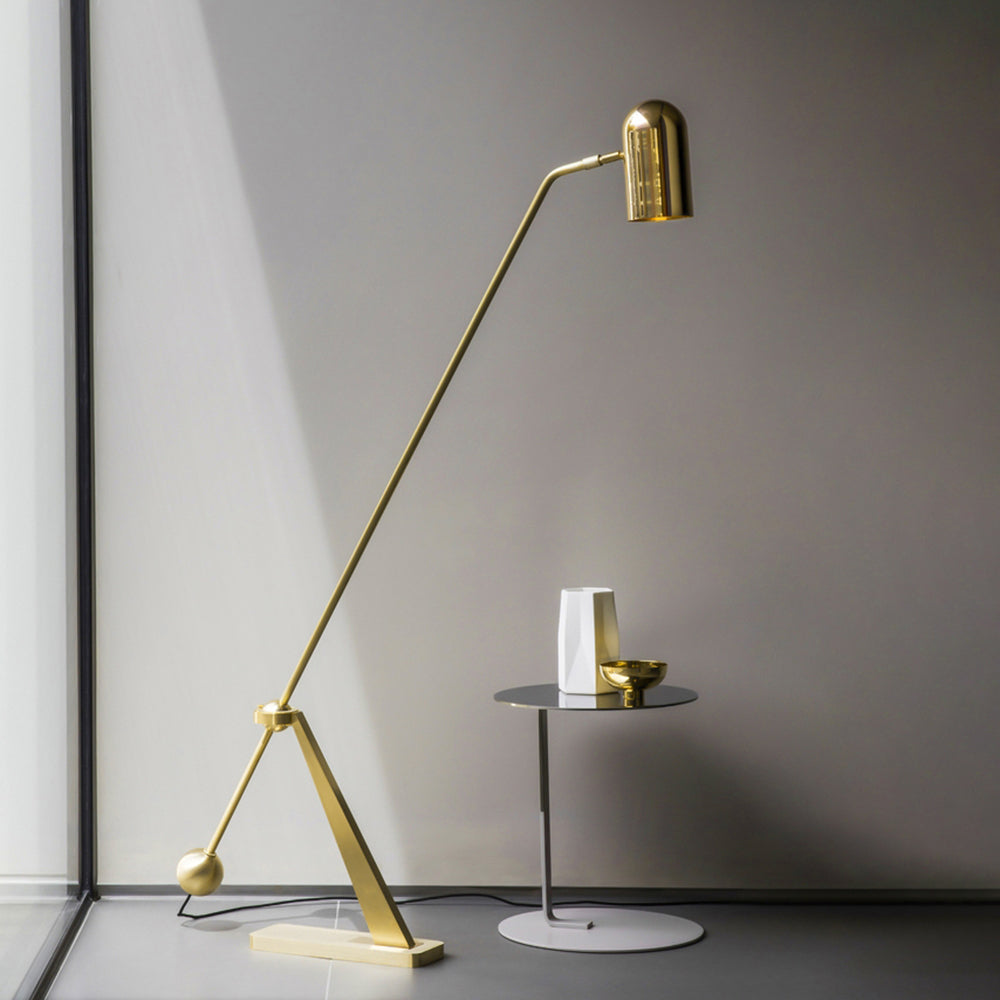 Freja Design Fishing Rod LED Stehlampe Gold Wohn/Schlafzimmer Metall