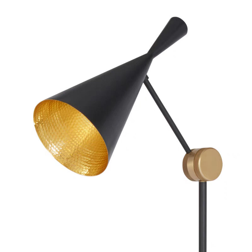 Carins Modern LED Stehlampe Schwarz/Gold Wohn/Schlafzimmer Metall
