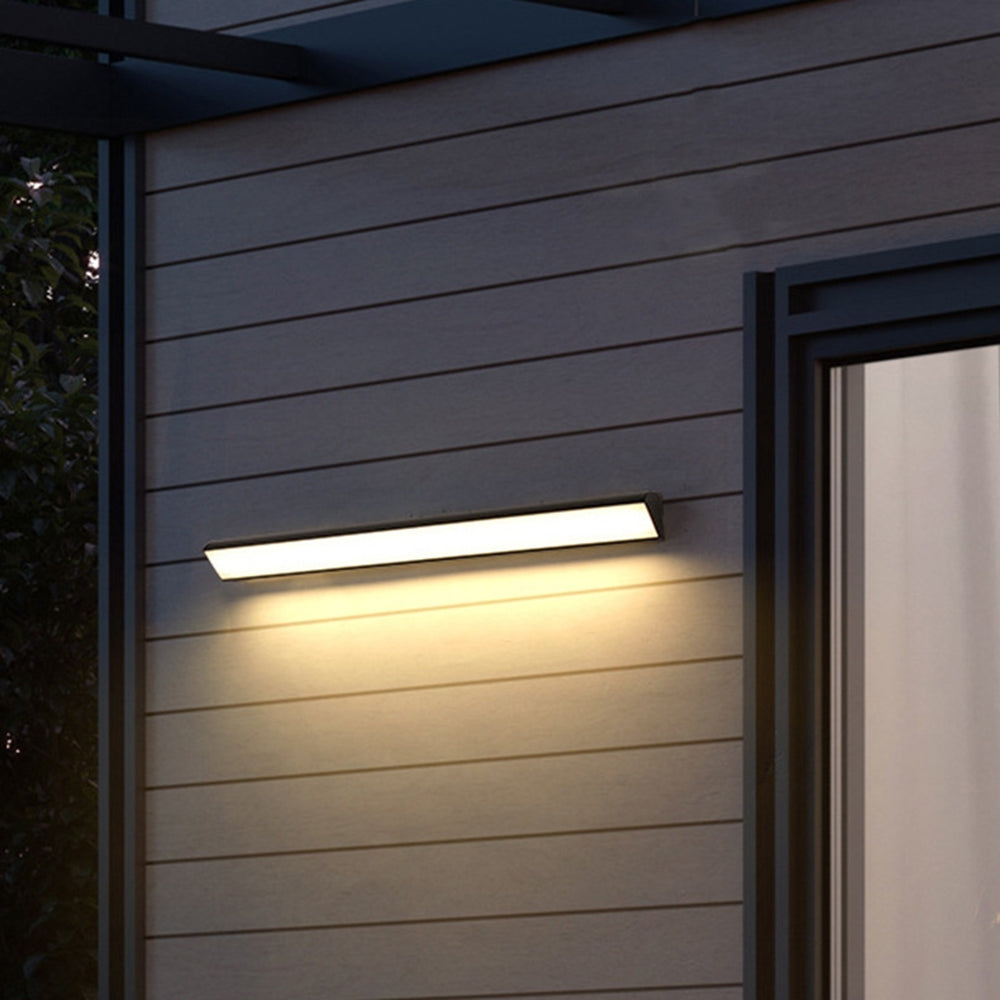 Edge Modern Dichte LED Außenwandleuchte Solar Schwarz Badzimmer/Flur Metall Acryl 5 Größen