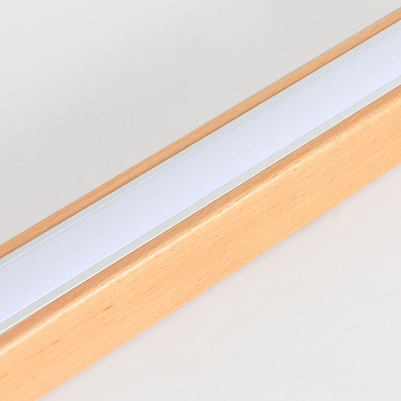 Edge Minimalistische LED Deckenleuchte Linear Holz Wohnzimmer