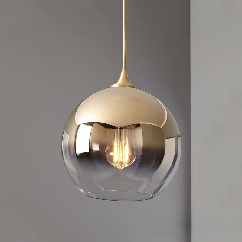 Levy Modern Kugel LED Pendelleuchte Gold/Silber/Roségold Esszimmer Metall Glas
