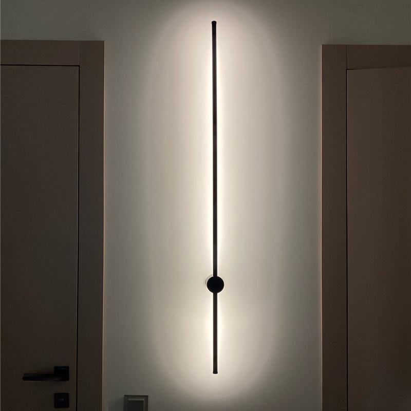 Edge Modern LED Außenwandleuchte, Linear, Schwarz, Metall, Wohnzimmer