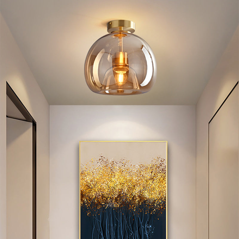 | Deckenleuchte Las Sola Flur/Wohnzimmer Glas Gold/Schwarz Modern LED