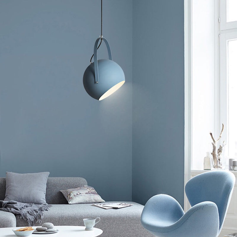 Morandi Modern Kugel LED Pendelleuchte Gelb/Blau/Grau Esszimmer Metall