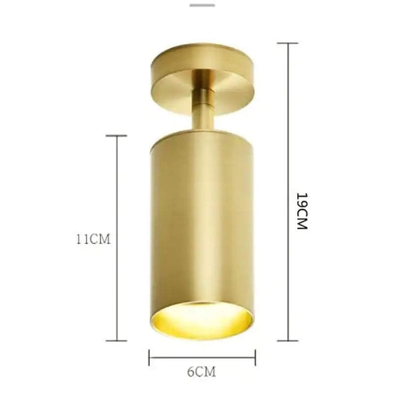 Freja Modern LED Deckenleuchte Strahler Zylinder Wohnzimmer, Gold, Metall