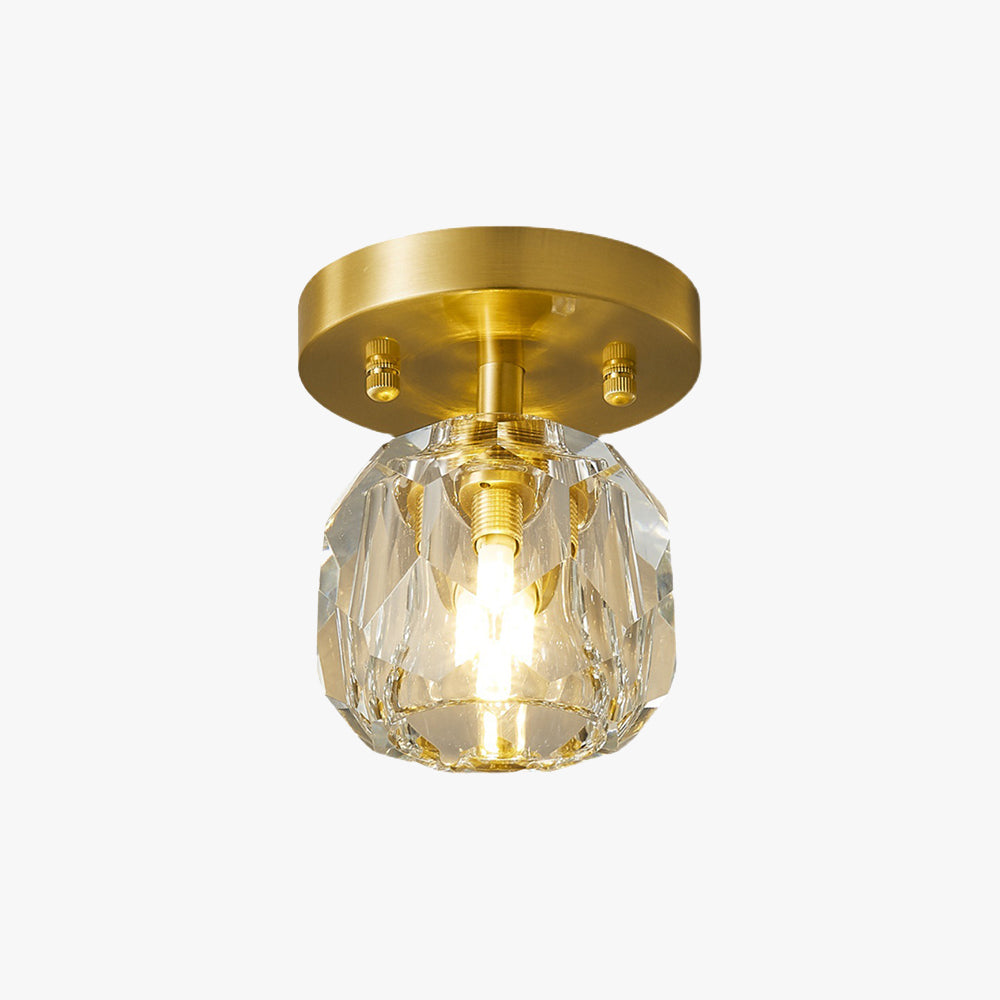 Kirsten Modern LED Deckenleuchte Gold Schlaf/Wohnzimmer Flur Kupfer Kristall S/L