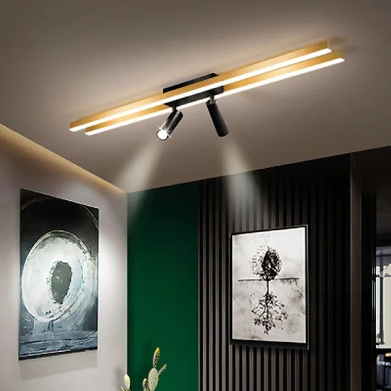 Haney Modern LED Deckenleuchte Gold Flur/Wohnzimmer Metal&Silikon Dimmbar