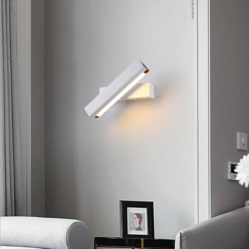 Aqsa Modern Modern LED Wandleuchte Innen Drehbar Rechteckig Metall/Holz Wohnzimmer