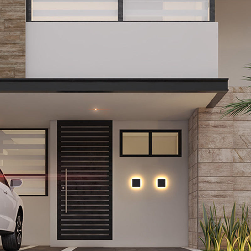 Orr Modern LED Außenwandleuchte mit Bewegungsmelder Weiß/Schwarz Metall