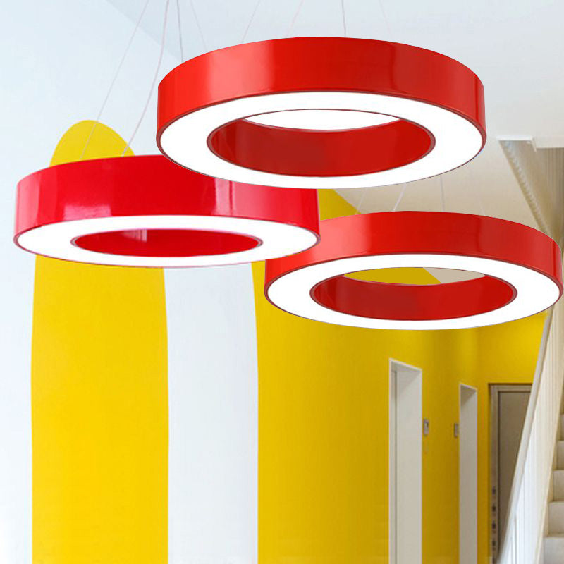 Morandi Modern Pendelleuchte O-Form Gelb/Rot Schlaf/Wohn/Esszimmer Metall ∅40/50/60CM