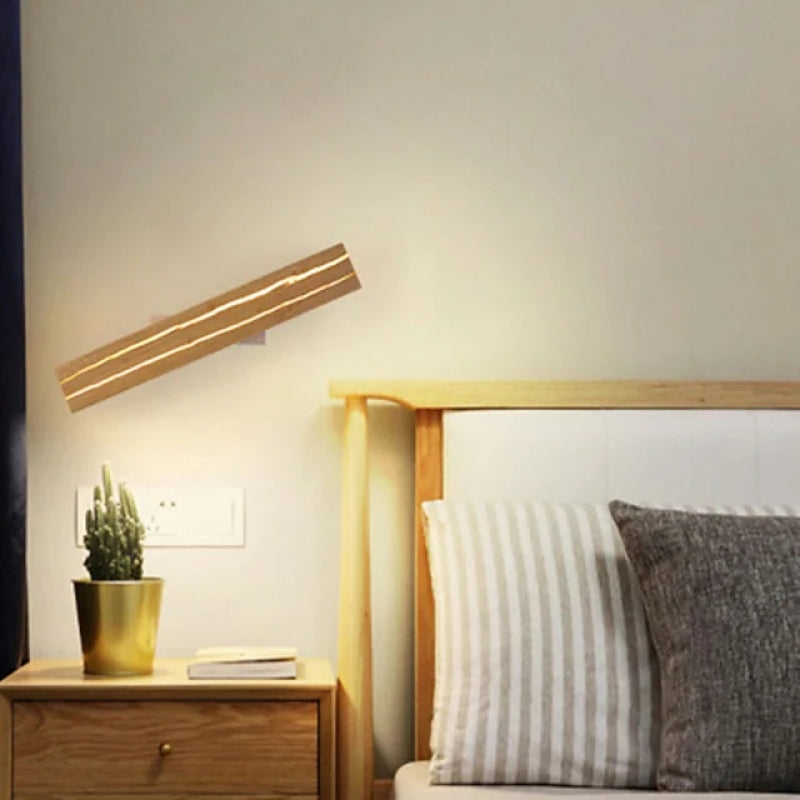 Orr Minimalistische LED Wandleuchte Esszimmer/Schlafzimmer Holz