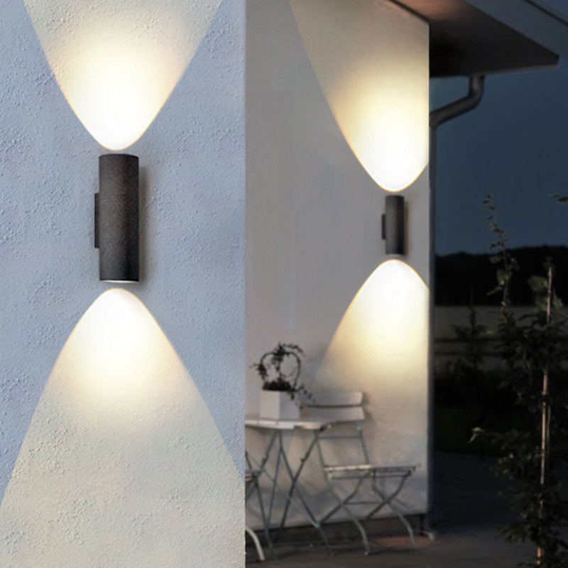 Orr Modern LED Außenwandleuchte Schwarz/Weiß Bad/Treppenhaus/Flur/Balkon/Garten Zement&Acryl