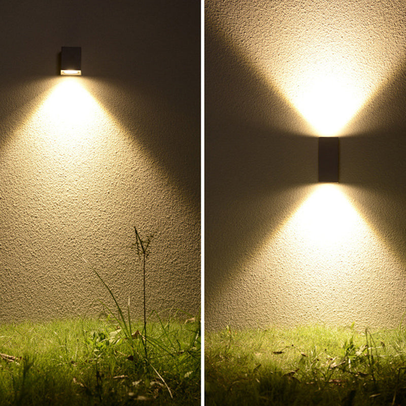 Orr Modern Rechteckige LED Außenwandleuchte Metall Glas Flur Garden