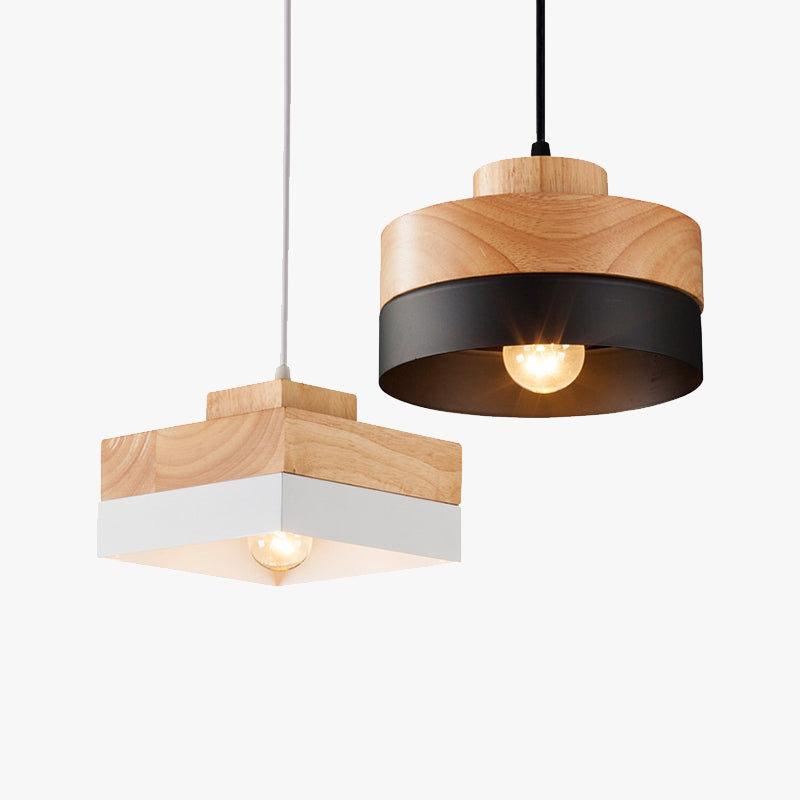 Morandi Modern LED Pendelleuchte Wohnzimmer Esszimmer, Schwarz/Weiß, Metall Holz