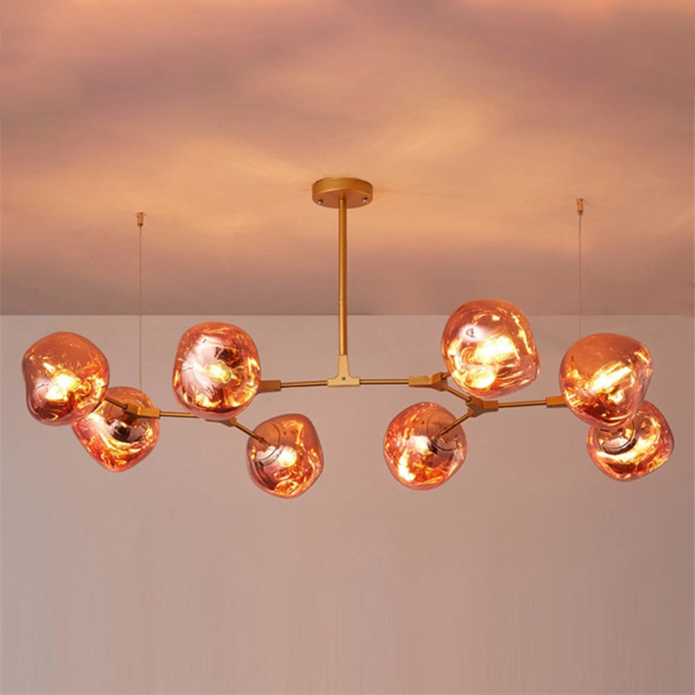 Mirza Modern Kugel LED Pendelleuchte Rosegold/Gold/Chrom Wohn/Schlafzimmer Metall&Acryl