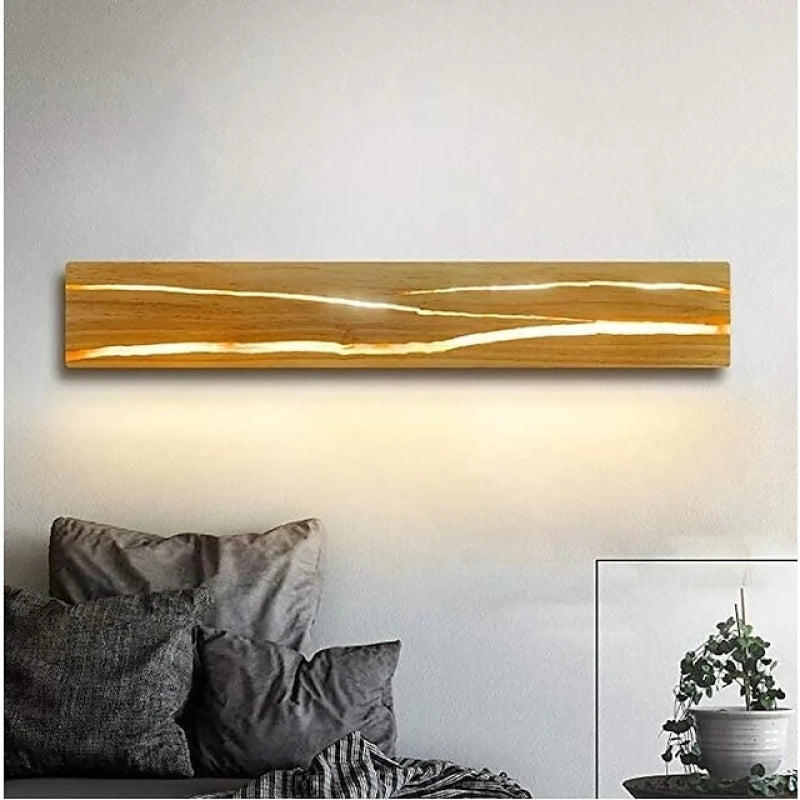 Orr Minimalistische LED Wandleuchte Esszimmer/Schlafzimmer Holz