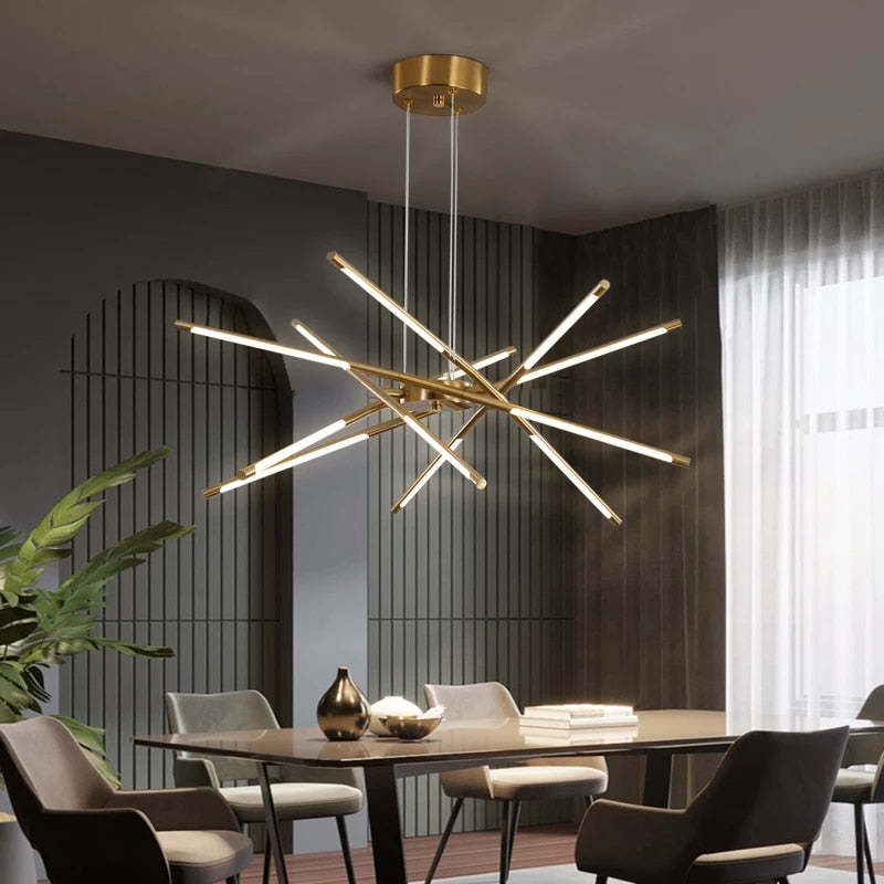 Edge Modern LED Deckenleuchte Linear Dimmbar Schwarz Wohn/Schlafzimmer Metall&Acryl