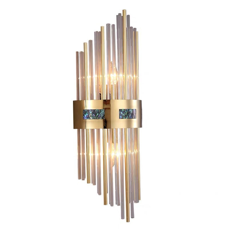 Crystal Kristall LED Wandleuchte Gold, Wohnzimmer/Schlafzimmer,Metall/Acryl