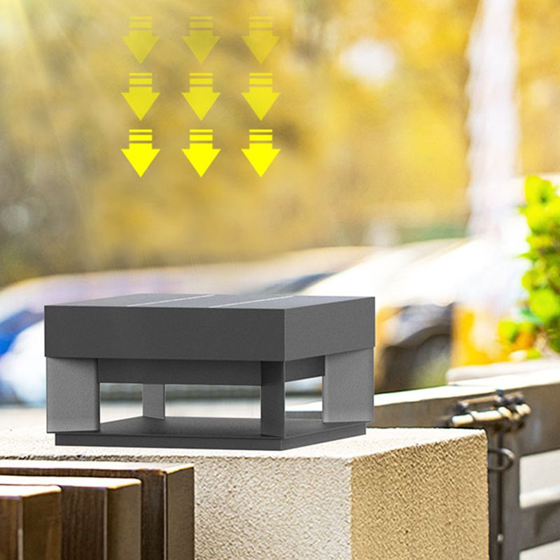Riley Modern LED Außensokelleuchte Schwarz Garten/Terrasse Solar