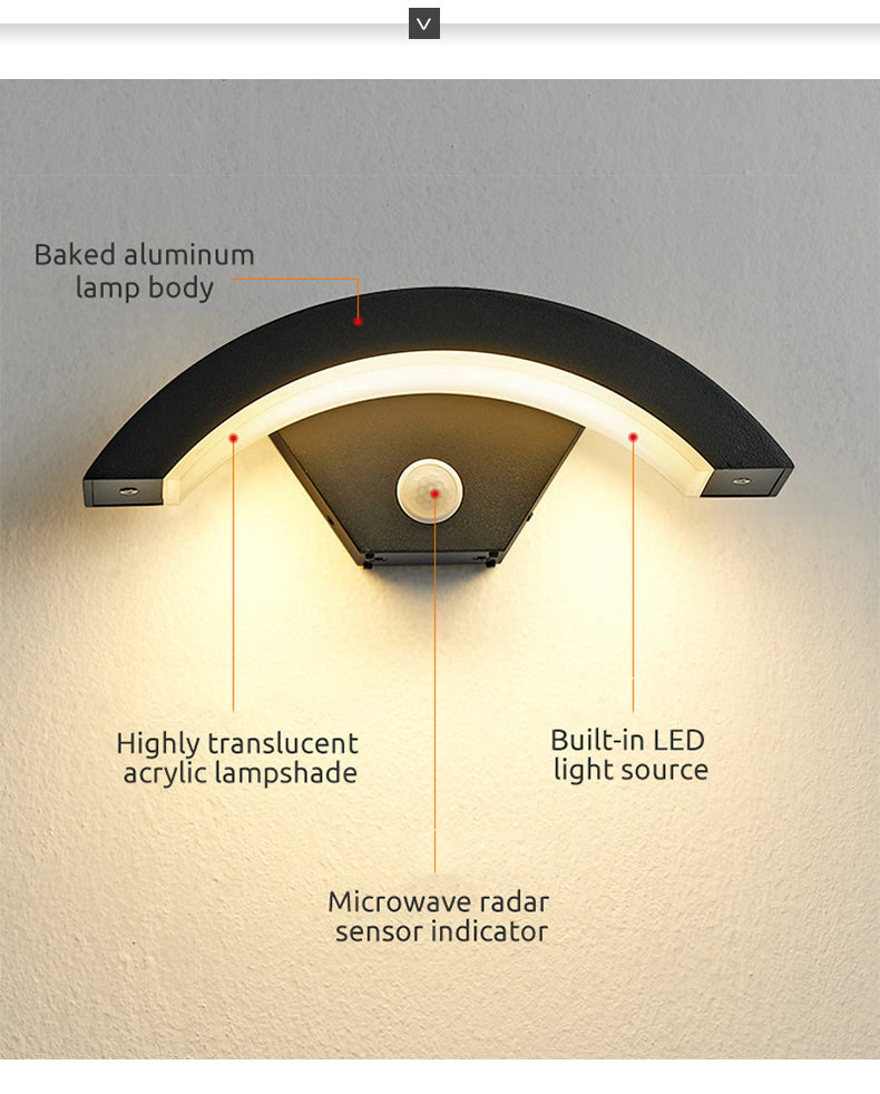Orr Nordlux LED Außenwandleuchte mit Bewegungsmelder Schwarz Flur