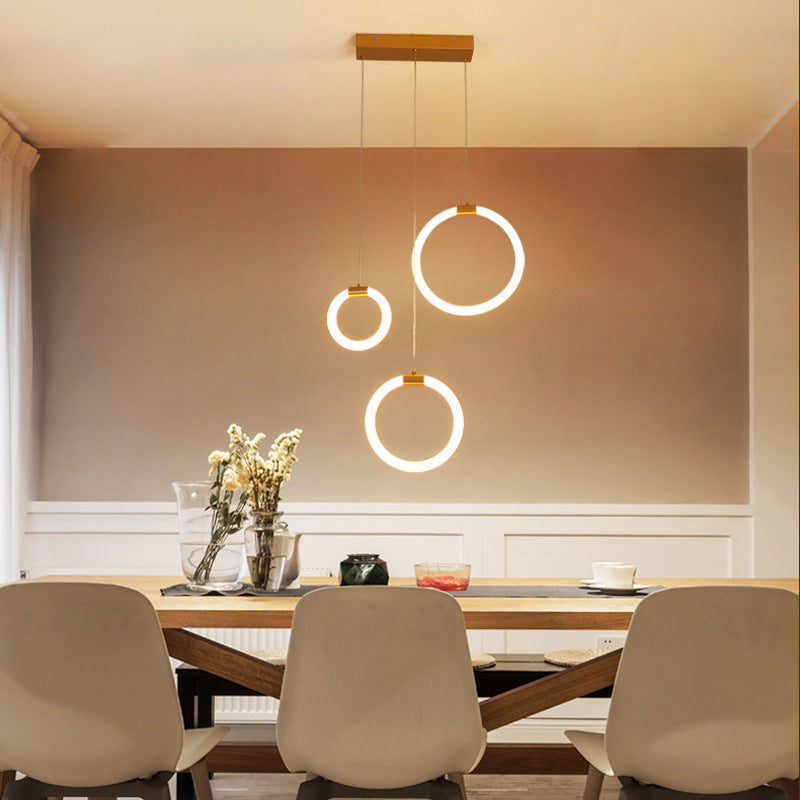 Jibril Moderne LED Pendelleuchte Wohnzimmer/Schlafzimmer Weiß/Gold