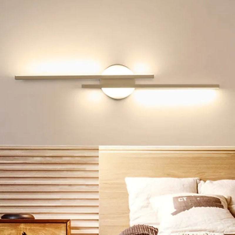 Alana Modern LED Wandleuchte, Twin Linear, Schwarz/Weiß, Metall, Schlafzimmer