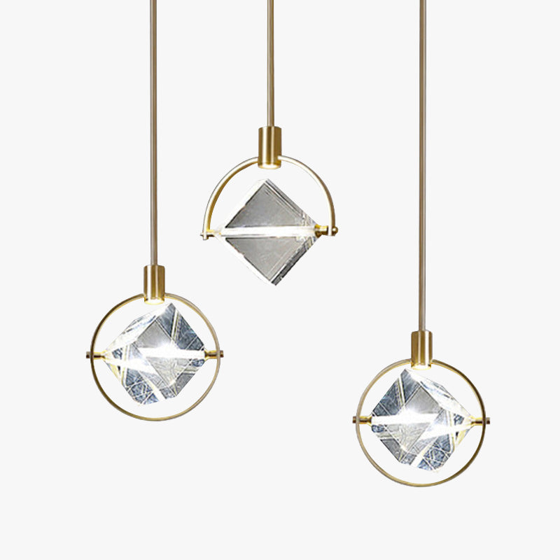 Kristy Modern LED Pendelleuchte Gold Schlaf/Wohnzimmer Metall&Kristall