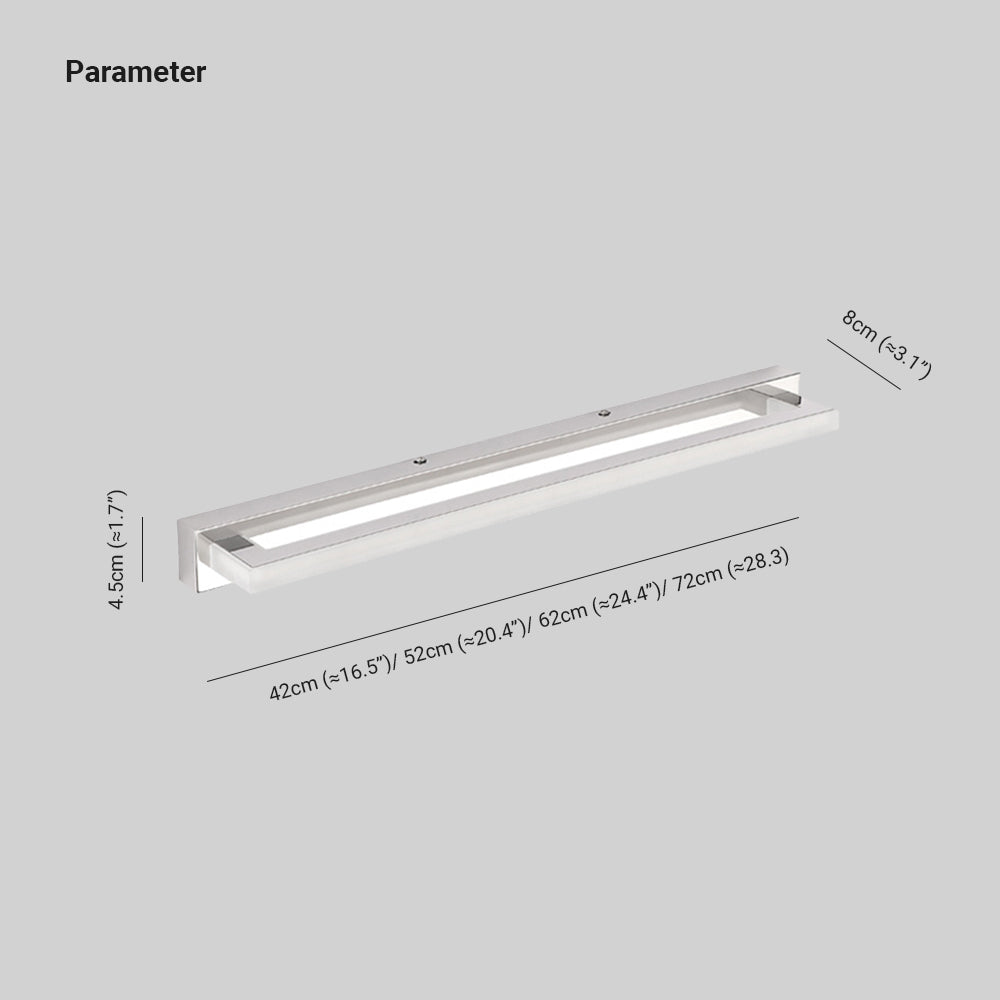 Leigh Rechteckige Spiegelfront LED Wandleuchte Schlafzmmer Metall/Acryl