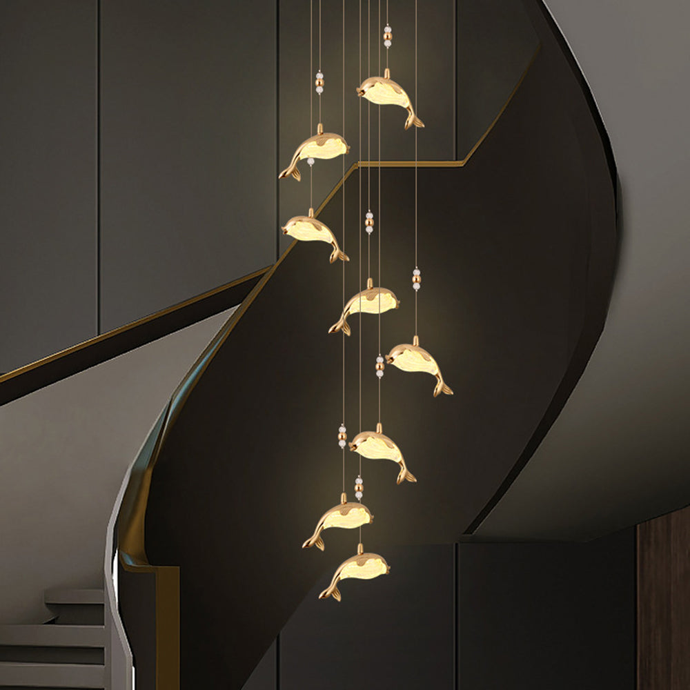 Jibril Design LED Pendelleuchte Schlaf/Esszimmer/Kinderzimmer Gold
