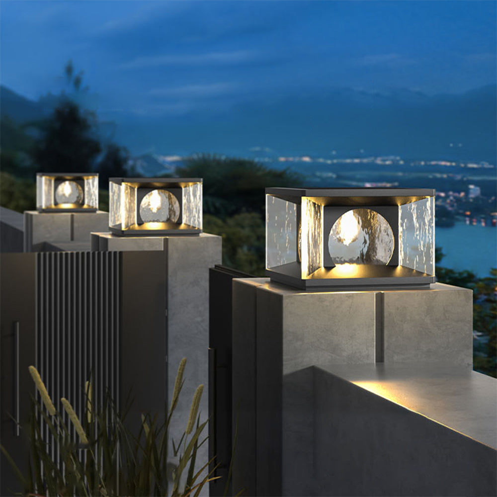 Riley Modern LED Außenleuchte Weiß Solar Garten/Balkon Metall/Glas