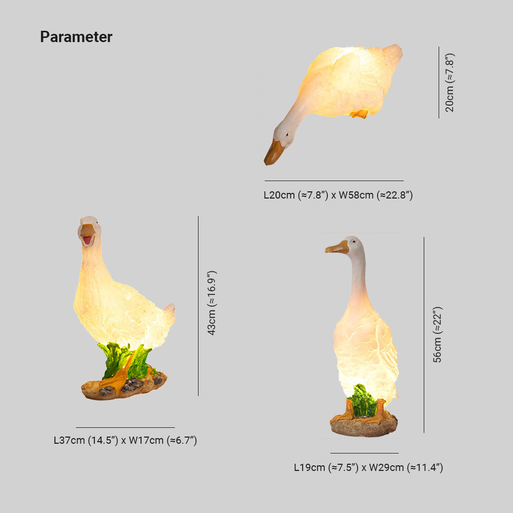 Minori Gartendekoration Außenleuchte Gansform, Solar, 3 Stile