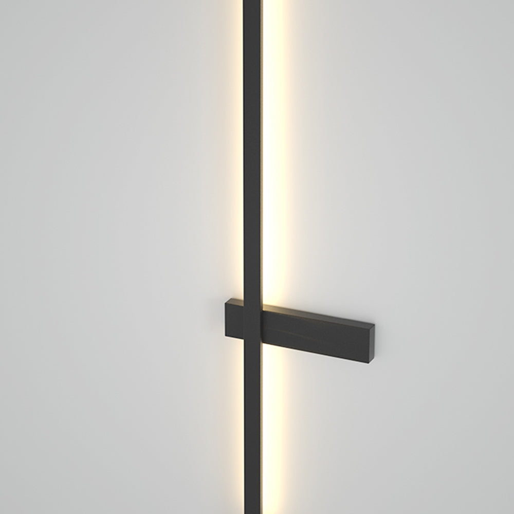 Edge Modern Duo-Linear LED Außenwandleuchte Schwarz Metall 60/90/120/150CM Lang
