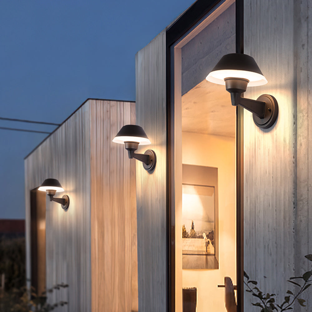 Carins Modern LED Außenwandleuchte Schwarz Garten/Flur/Balkon Metall&Acryl 22CM Lang