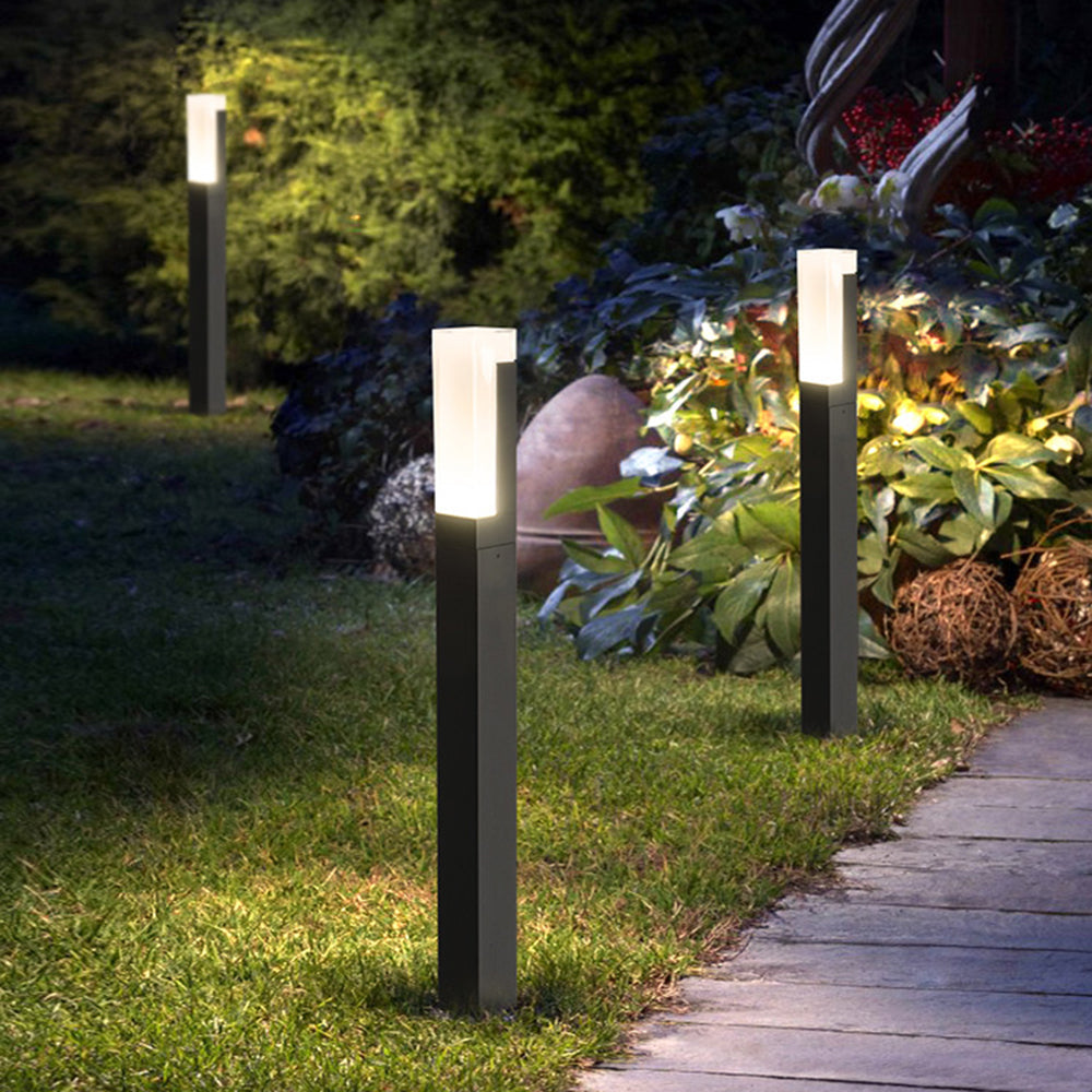 Pena Modern LED Außenleuchte Rechtecke Garten/Flur/Balkon, Schwarz, Metall Acryl