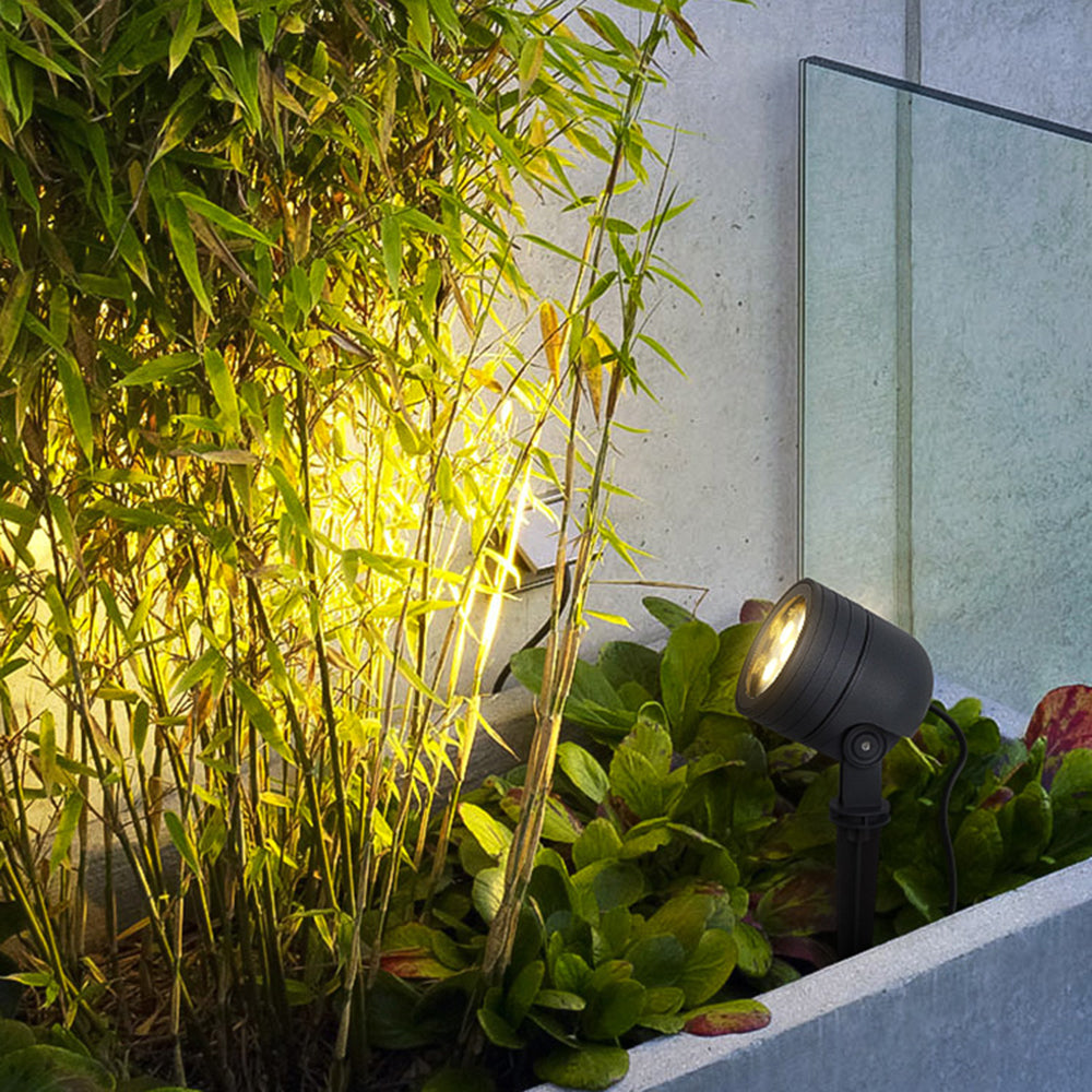 Orr Modern LED Außenleuchte Zylinder Garten, Schwarz, Metall Glas