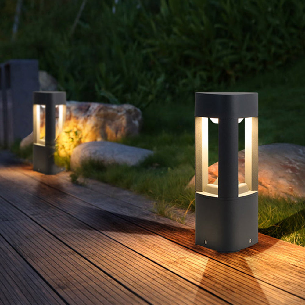 Pena minimalistische LED Außenleuchte Solar Schwarz Garten/Terrasse Metall Acryl